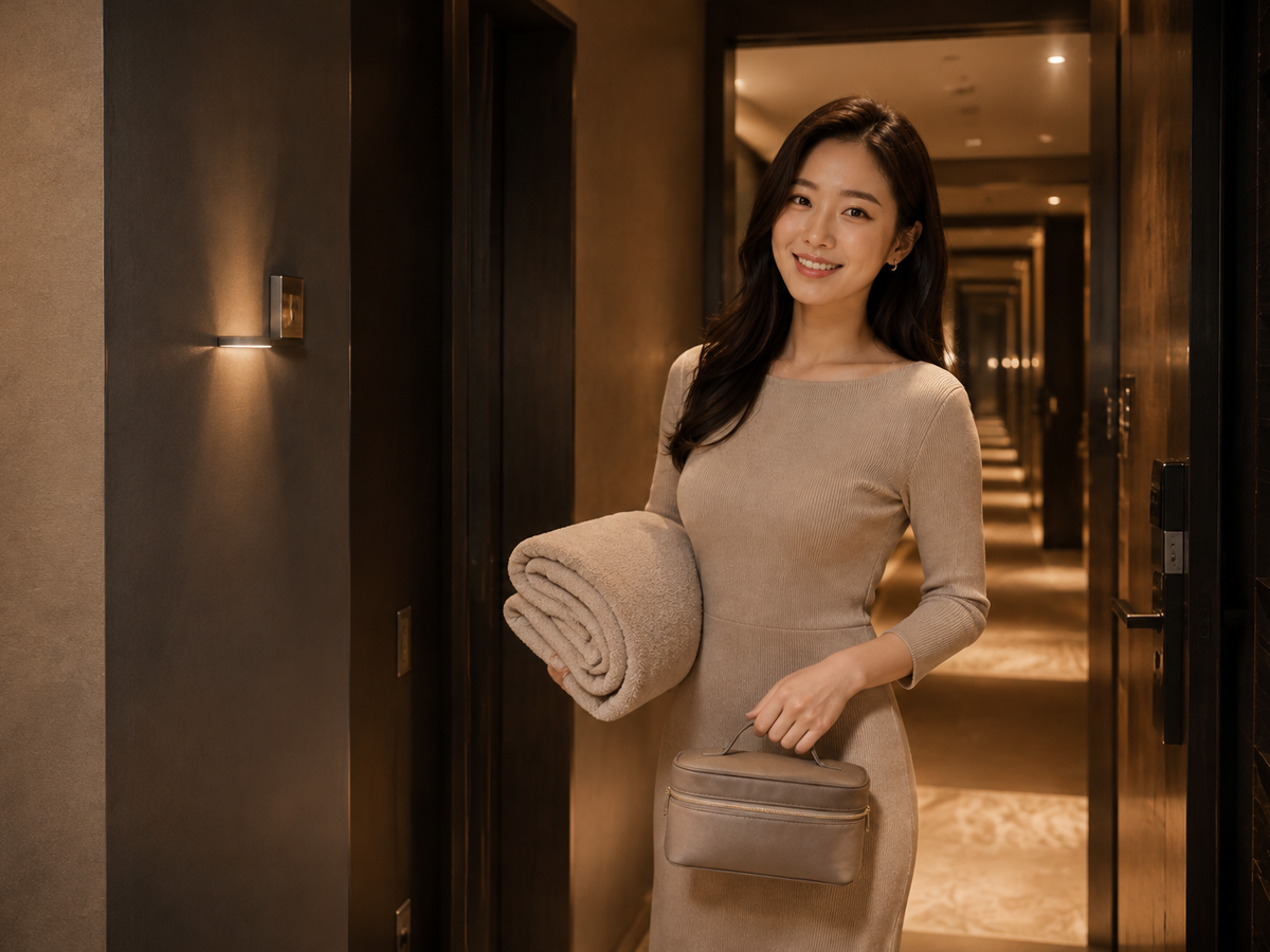 인천 강화군 방문 홈케어 일정을 준비하는 젊은 성인 한국 여성 관리사